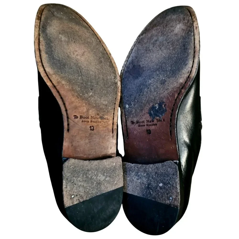 To Boot New York Black Leather Loafers By Adam Derrick Size 13 Made In Italy